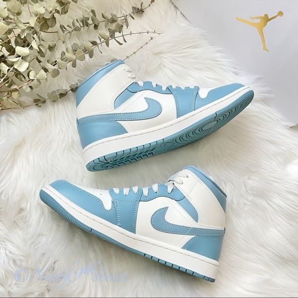 Jordan 1 Mid Sail Worn Blue UNC PRICE FIRM - Picture 4 of 13